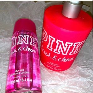 Pink spray and lotion set lightly used